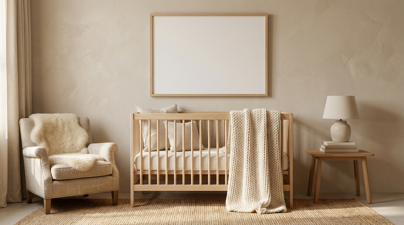 Cadeau de naissance musulman — coin bébé avec affiche prénom