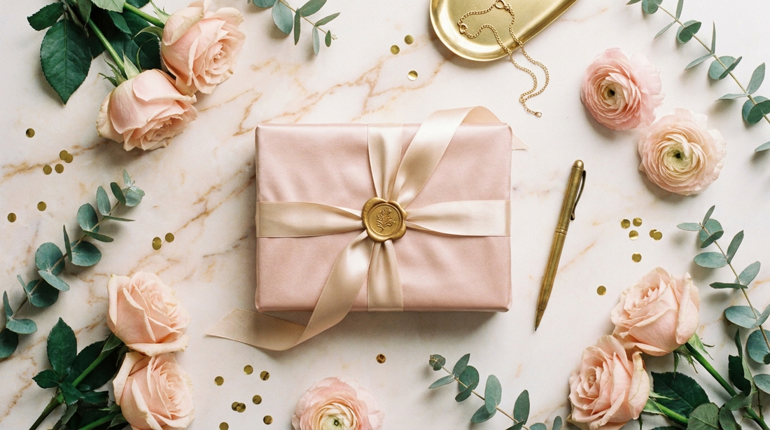 Cadeau musulman pour femme — présent élégant et fleurs