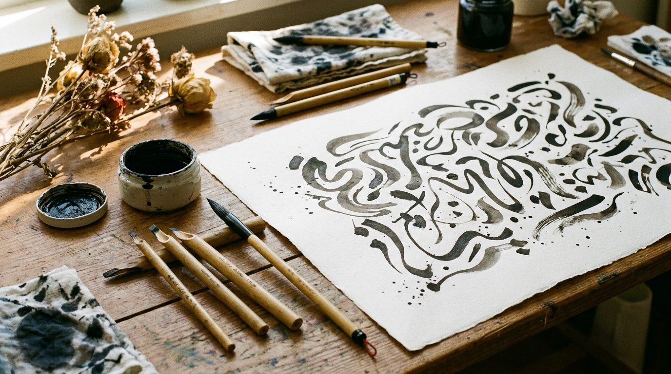 Styles de calligraphie arabe — outils du calligraphe