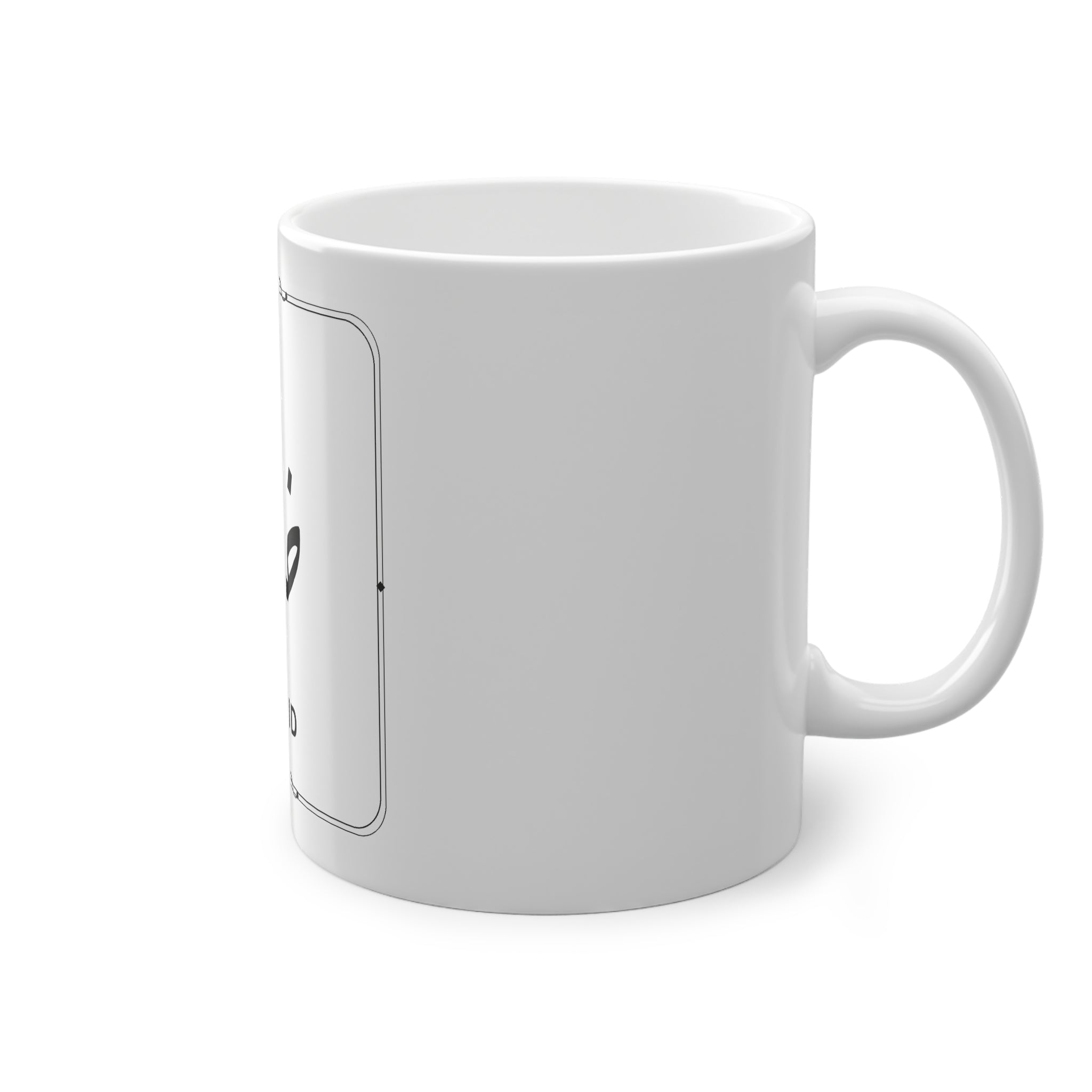 Mug prénom Khâlid خالد blanc, calligraphie arabe Diwani noire et filet losange – Heritage Arabic