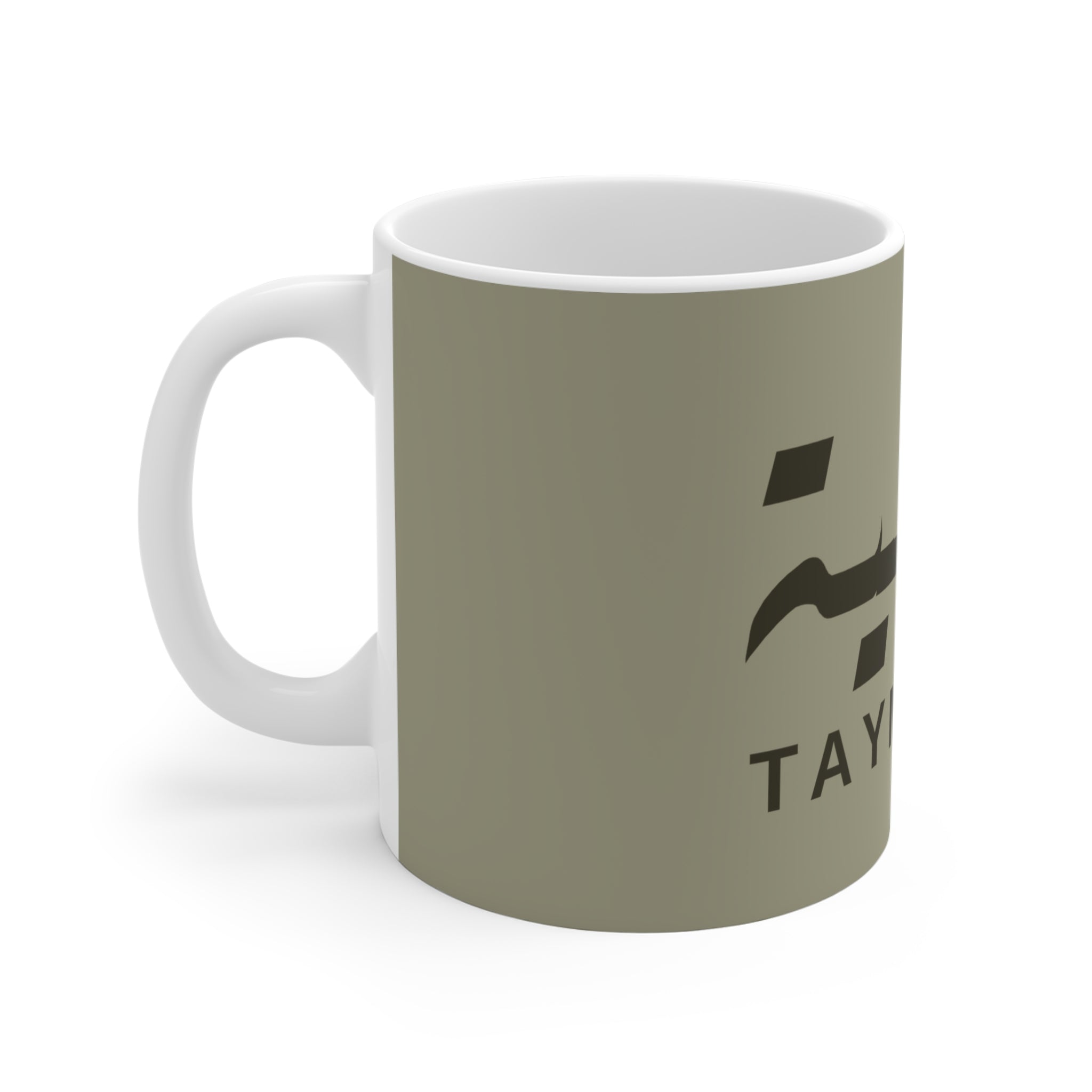 Mug prénom Taymiyyah en calligraphie arabe – Vert amande premium 11 oz