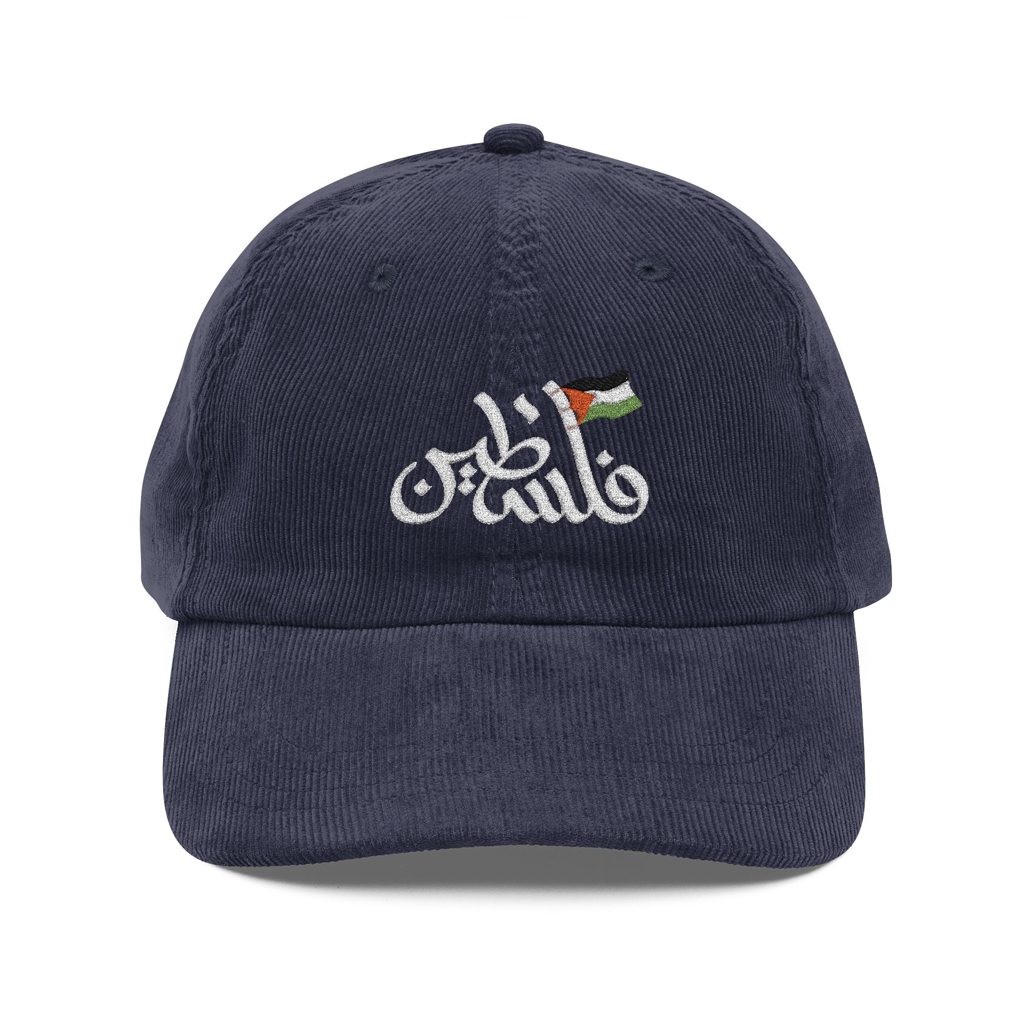 Ma Casquette Vintage en Velours côtelé Palestine avec drapeau – My Vintage Corduroy Cap Palestine with Flag – Dark Brown / Olive / Navy Blue / Black / Burgundy