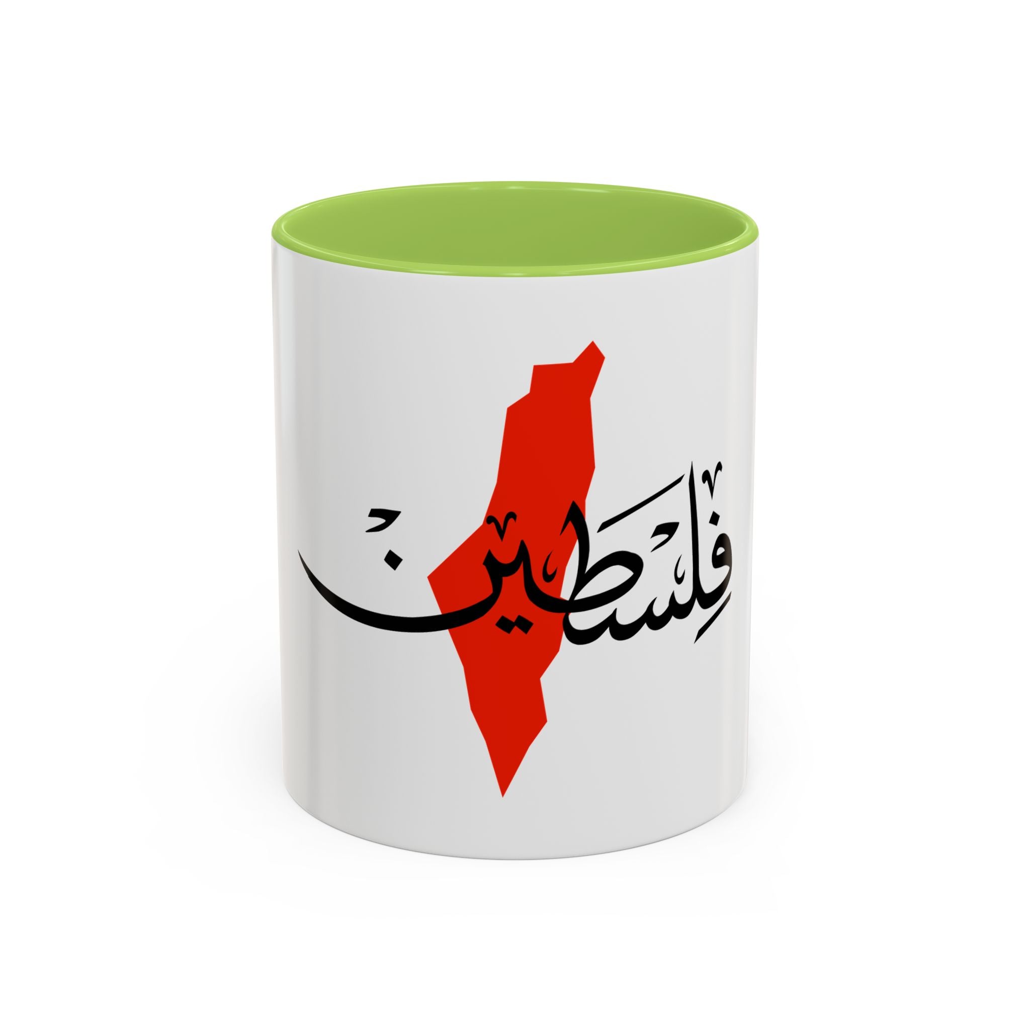 My Mug Palestine avec carte – Noir / Rouge / Vert / Blanc / Purple / Rose – Accent Coffee Mug (11oz)