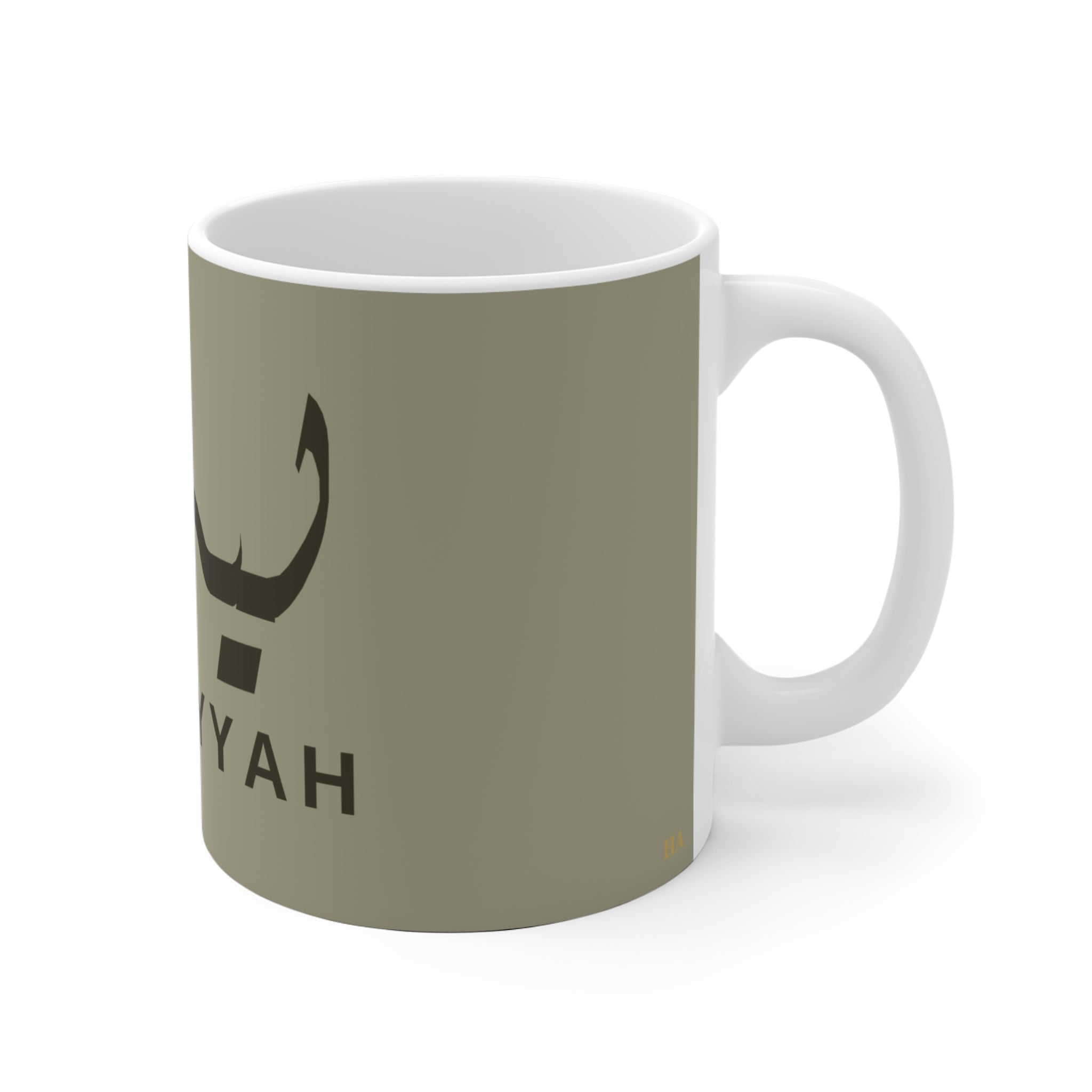 Mug prénom Taymiyyah en calligraphie arabe – Vert amande premium 11 oz