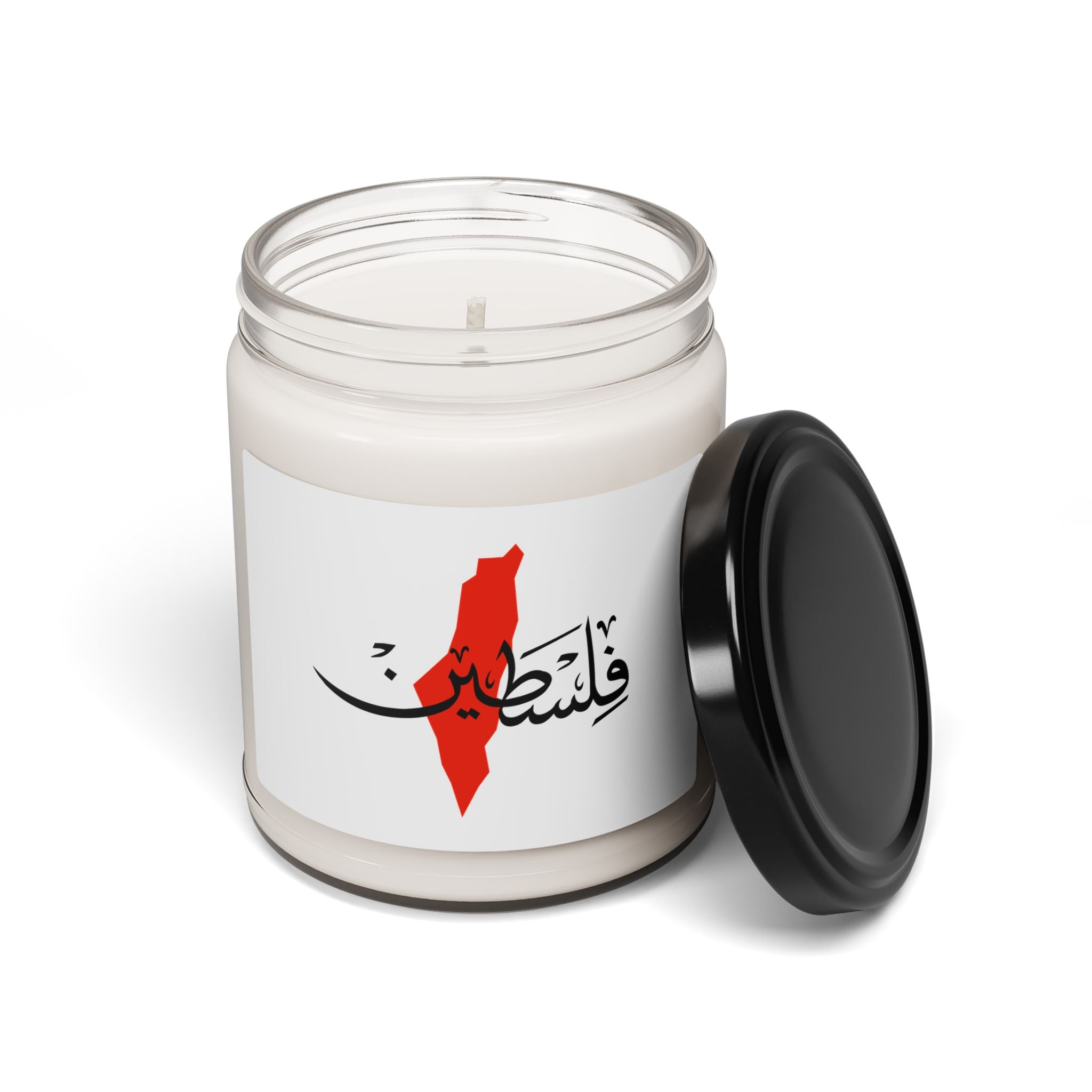 Ma Bougie parfumée 100 % soja naturelle – Palestine avec carte – My Palestine-Inspired Scented Soy Candle with Map – 255 g / 9oz – 8 senteurs disponibles