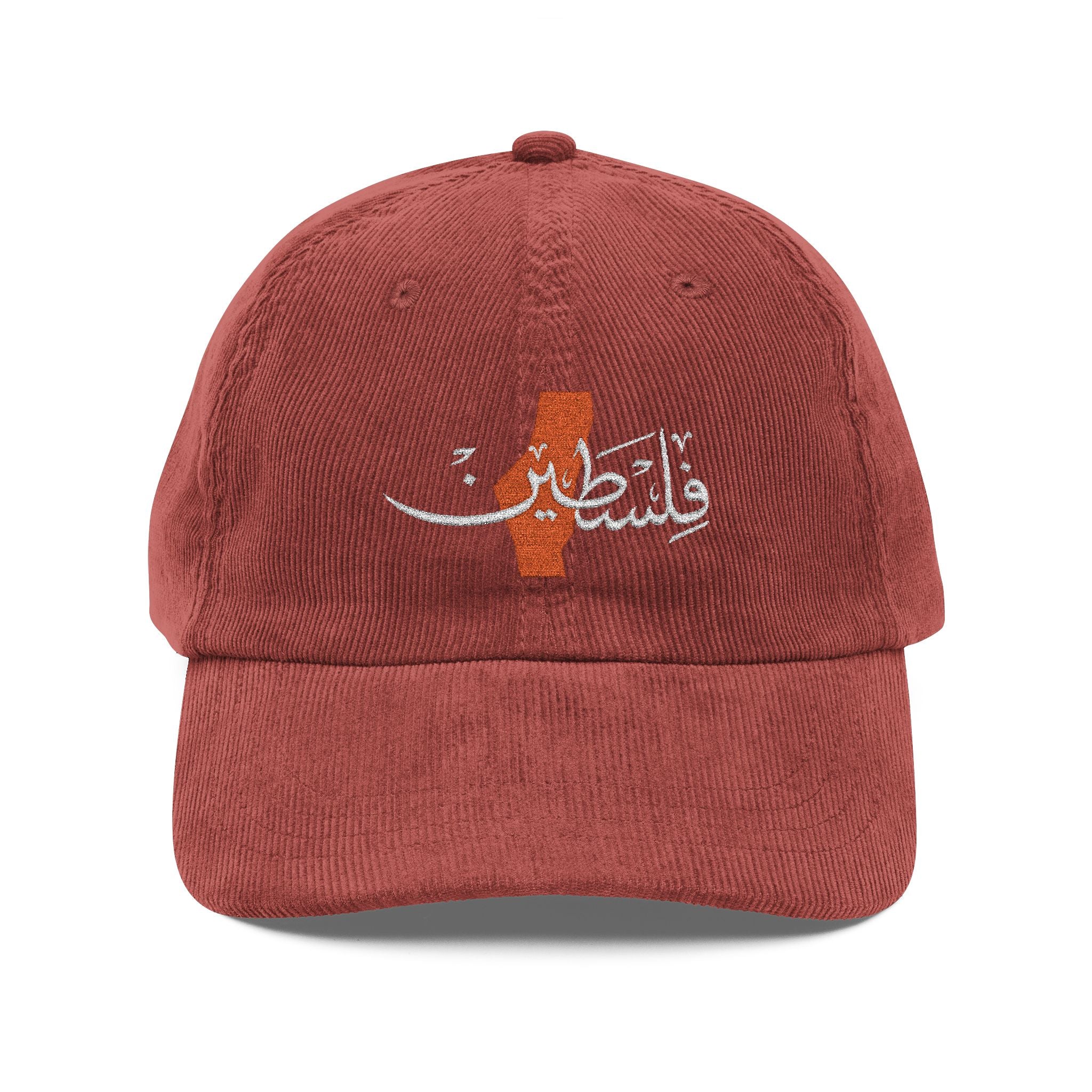 Ma Casquette Vintage en Velours côtelé Palestine avec carte – My Vintage Corduroy Cap Palestine with Map – Dark Brown / Olive / Navy Blue / Black / Burgundy