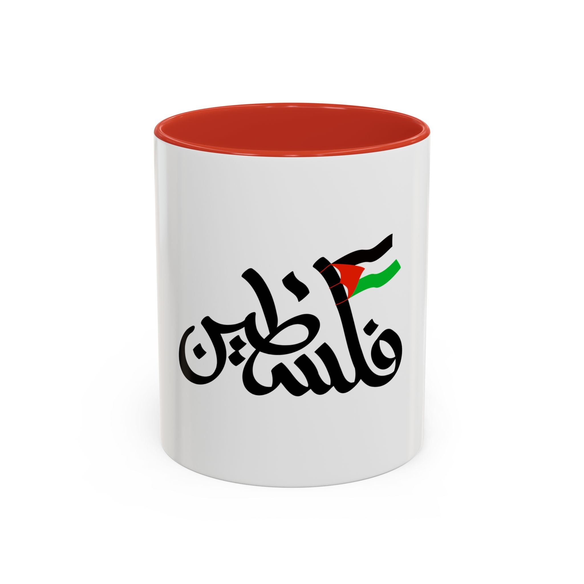 My Mug Palestine avec drapeau – Noir / Rouge / Vert / Blanc – Accent Coffee Mug (11oz)