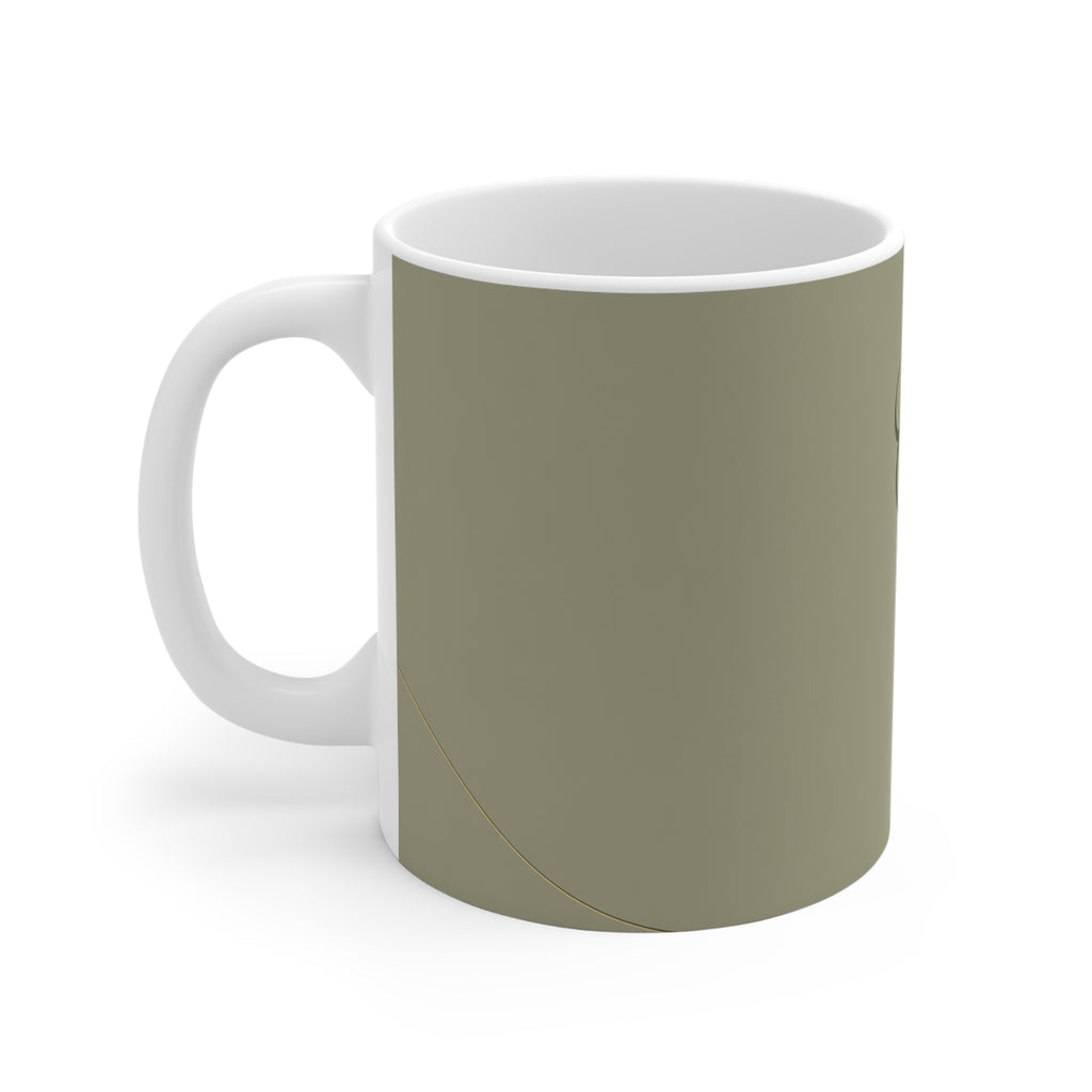 Mug prénom Khalid en calligraphie arabe – Vert amande premium 11 oz