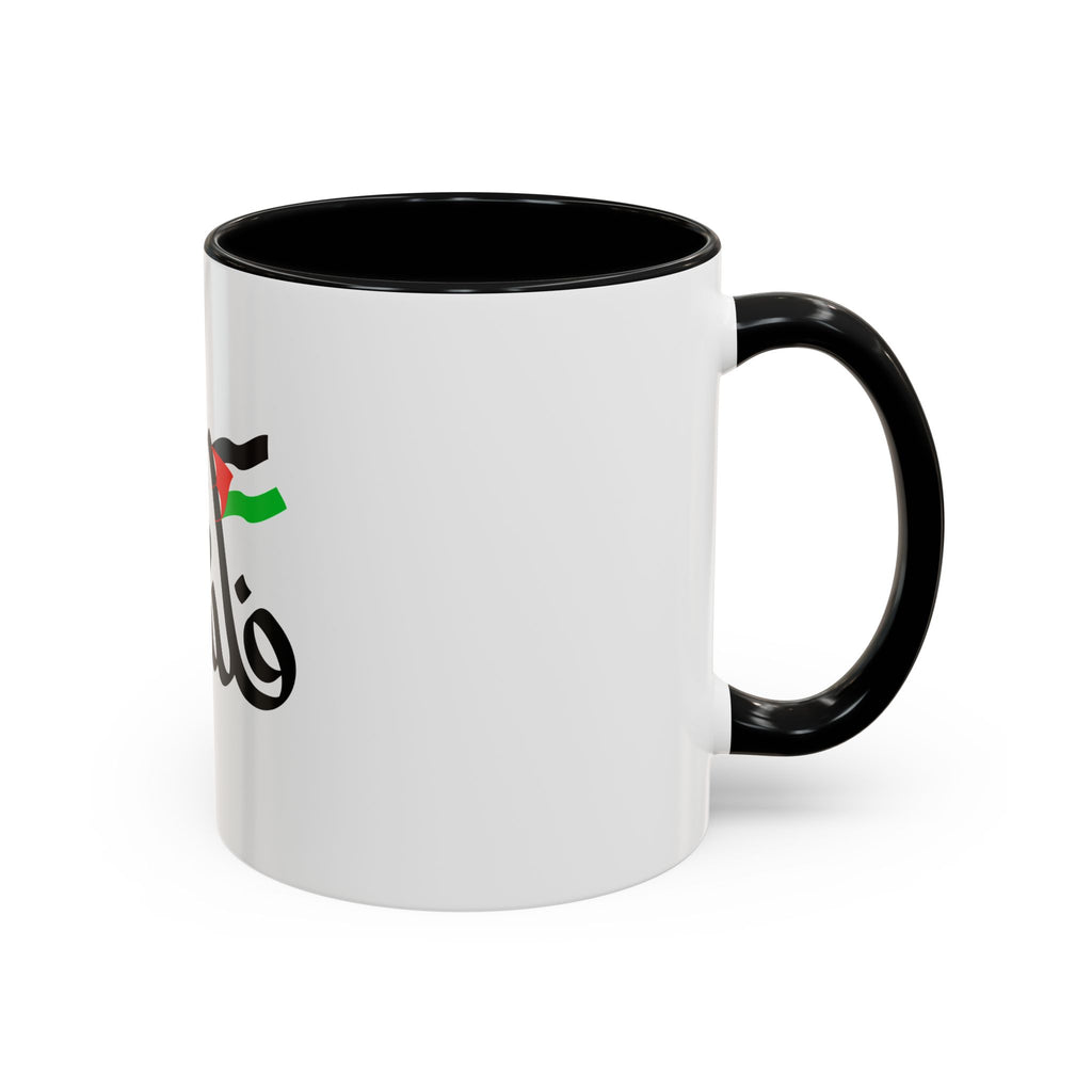 My Mug Palestine avec drapeau – Noir / Rouge / Vert / Blanc – Accent Coffee Mug (11oz)