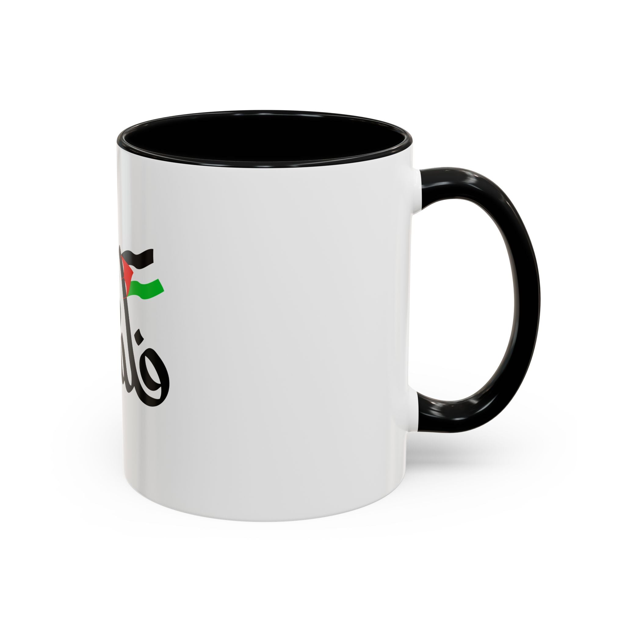My Mug Palestine avec drapeau – Noir / Rouge / Vert / Blanc – Accent Coffee Mug (11oz)